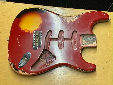 1959 Fender Stratocaster Body Dakota Red Over Sunburst