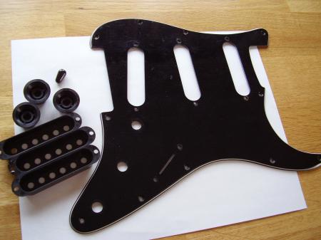 Late 1970s Black Fender Strat Plastic and Pickguard