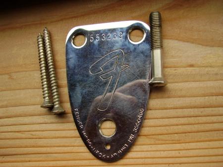 1973 ORIG FENDER VINTAGE STRATOCASTER NECK PLATE & BOLT