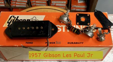 1957 Gibson Les Paul Jr Complete Pickup Pots Switch Covers 