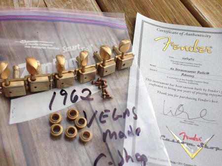 1962 Vegas Exclusive Gold Fender Strat Complete Tuner Set Custom Shops Best