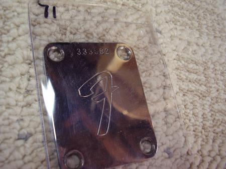 1971 ORIG 4-BOLT FENDER STRAT NECK PLATE RARE FIND