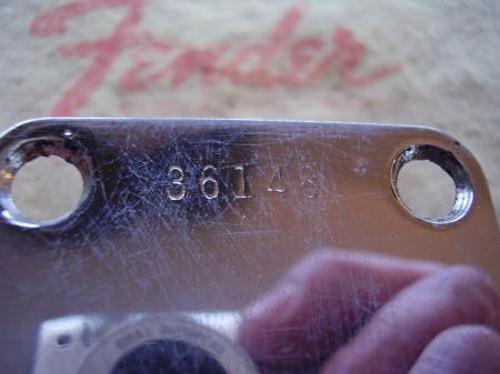 1959 ORIG FENDER STRATOCASTER NECK PLATE