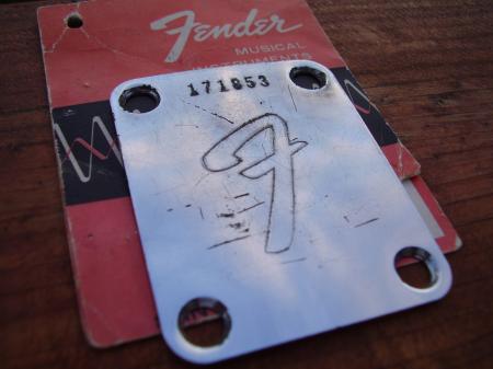 MARCH 1967 ORIG FENDER STRAT NECK PLATE