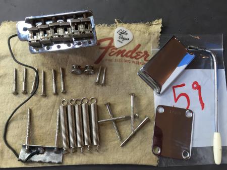 1959 ORIG Complete Fender Stratocaster Bridge Neck Plate & More