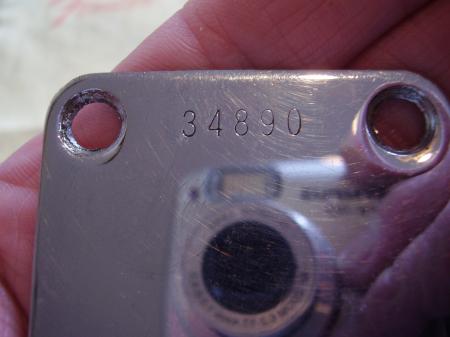 1959 Early 59 Orig Fender Stratocaster Neck Plate