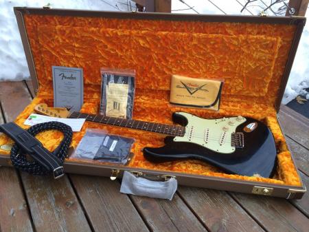 1963 Fender 2013 Custom Shop Relic Strat Black Over White  NEW NEVER SOLD