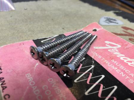 1959 to 1965 Orig Fender Strat Neck Plate 4 Screws 