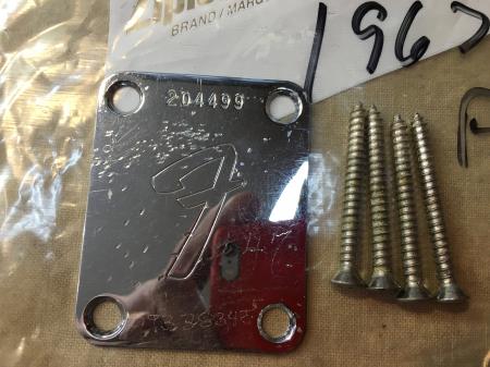 1967 Orig Fender Strat Neck Plate With Screws