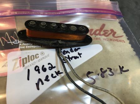1962 Original Neck Fender Strat Pickup 5.83k