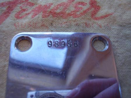 1963 ORIG EARLY FENDER STRAT NECK PLATE