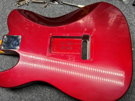 1965 C W FLEMING MATERBUILT LTD FENDER STRAT TELE HYBIRD BODY COA NECK PLATE