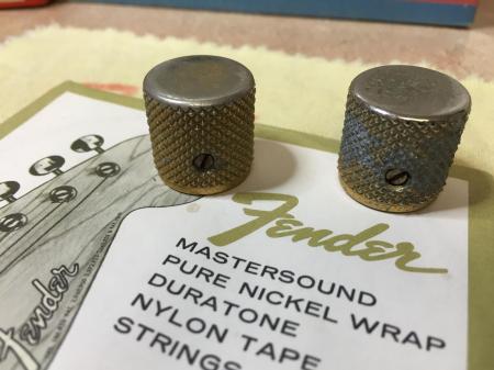 1960 FENDER TELE GOLD PLATTED VOL TONE KNOBS
