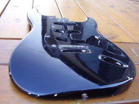 1959 ORIG SLABOARD FENDER STRAT BODY BLACKIE PROJECT