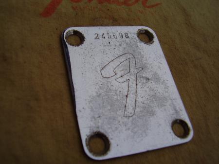 1968 ORIG JAN 68 FENDER STRAT NECK PLATE