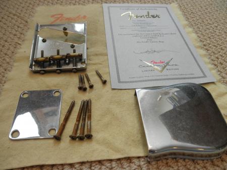 1952 LIMITED EDITION NAMM RELIC USA FENDER BRIDGE P & COA & HARDWARE