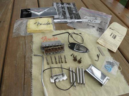 1957 SUPER HEAVY RELIC COMPLETE FENDER STRAT BRIDGE & HARDWARE & GOODIES