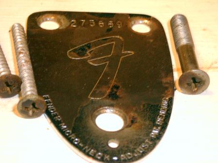1971 ORIG FENDER STRAT NECK PLATE