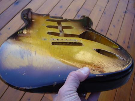 1956 12-56 ORIG FINISH FENDER STRAT BODY