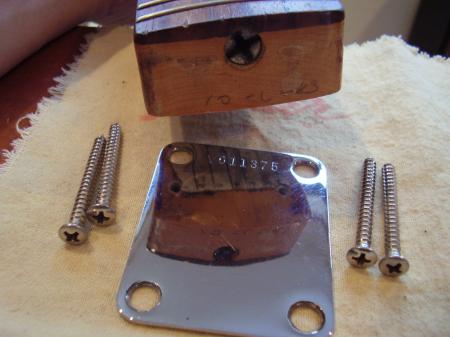 1983 1957/1962 Fullerton RI Fender Strat neck Plate
