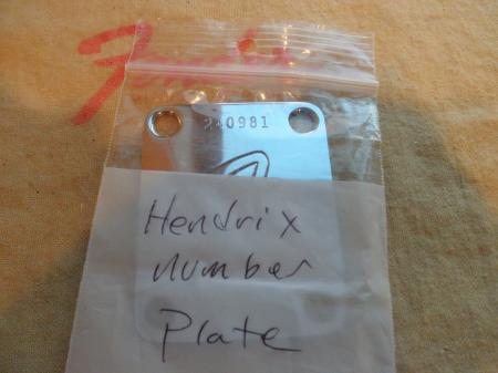 1969 Jimi Hendrix Same Ser number Fender Strat Neck Plate 