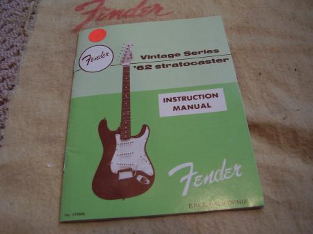 1986 1962 USA FENDER STRAT HAND TAG