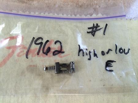 1962 Orig Pat Pend Fender Strat Saddle Low E String #1