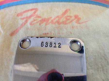 1961 Orig Fender Stratocaster PRE CBS Neck Plate