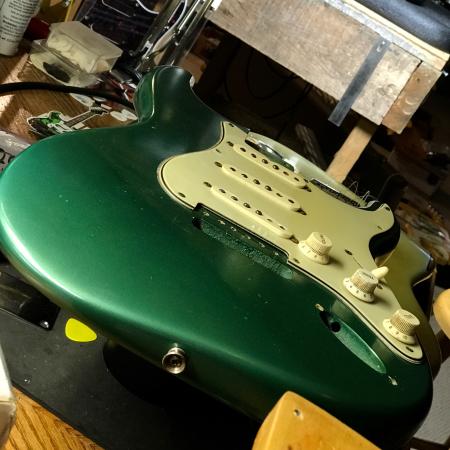 1961 Orig Sherwood Green Fender Strat Body Old Refin