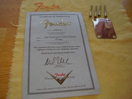 1956 Closet Classic COA & Neck Plate