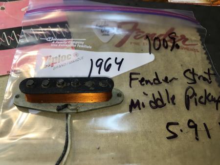 1964 Orig Middle Fender Strat Pickup 5.91k PRE CBS Best!