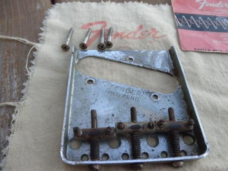 1958 ORIG FENDER TELE BRIDGE & SCREWS HAD 5-58 NECK DATE