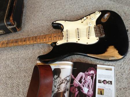 1968 ORIG Black Fender MAPLE CAP Stratocaster Rarest Find!