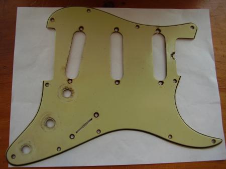 1959-1962 ORIG GREEN NITRO FENDER STRAT PICKGUARD