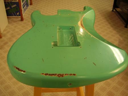 1960 3-1/2lb 1 Peice Ash Sea Foam Green C-Shop Fender Strat Body