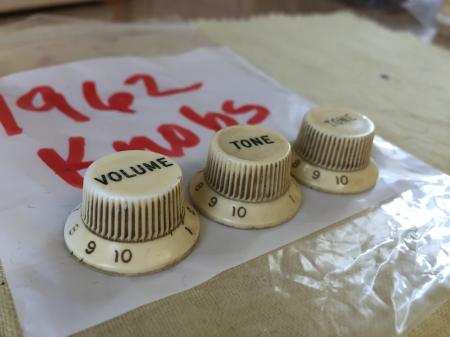 1962 Orig Dirt Patina Fender Stratocaster Vol & Tone Knobs