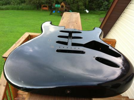 1962 Orig PRE CBS Fender Strat Body OLD Black Refin