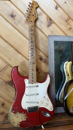 1955 Fender Stratocaster Custom Color Red Sparkle Aaron Lewis Used It On Tour
