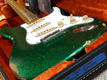 1969 Fender Custom Shop Relic Strat Green Sparkle  Hand Wound Pickups