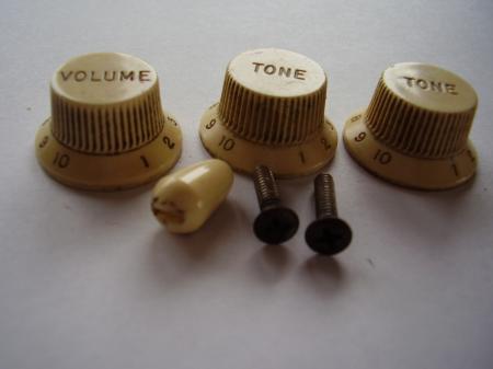 1959-1962 Vol & Tone Knobs,3-Way Tip,2 Switch Screws