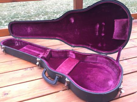 1975 Gibson L6-S Black Tolex Case With Purple Lining.. Clean!