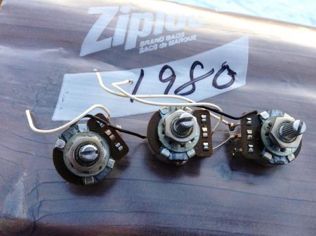 1980 ORIG Fender Strat Pots with Cap & Wire