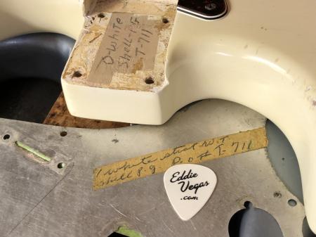 1961 Orig Olympic White Fender Strat Body Orig Finish 6/61 Date