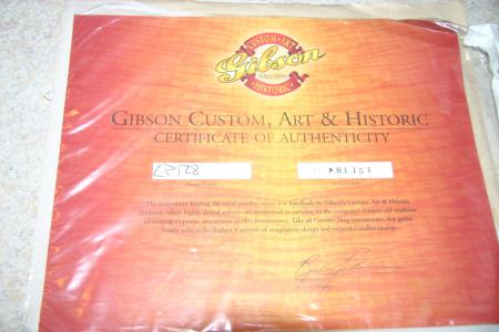 R8 1958 GIBSON LES PAUL COA