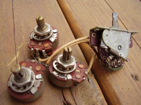 1968 ORIG FENDER STRATOCASTER POTS & 3 WAY