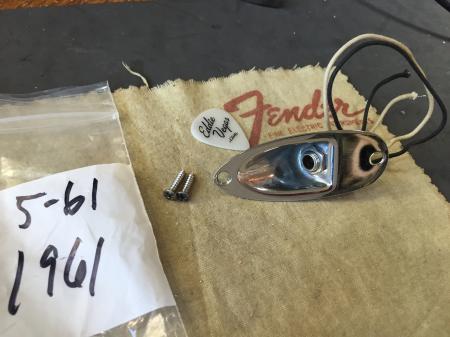 1961 Original Output Jack Cup & 2 Longer Screws Fender Strat