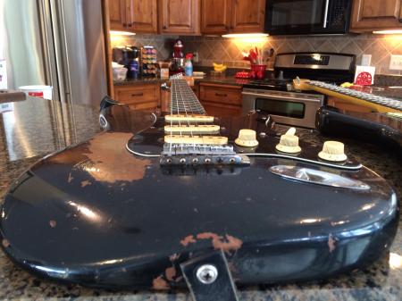 1963 Original Molly Hatchet Black Red Mahogany Body Fender Strat Steve Holland Owned