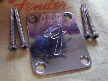1969 FENDER STRAT NECK PLATE AND ORIG SCREWS