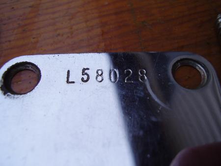 1964 Original Pre CBS Fender Stratocaster Neck Plate