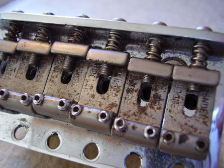 1958,1997 Relic Fender Bridge Titanium Block KILLER Tone here!